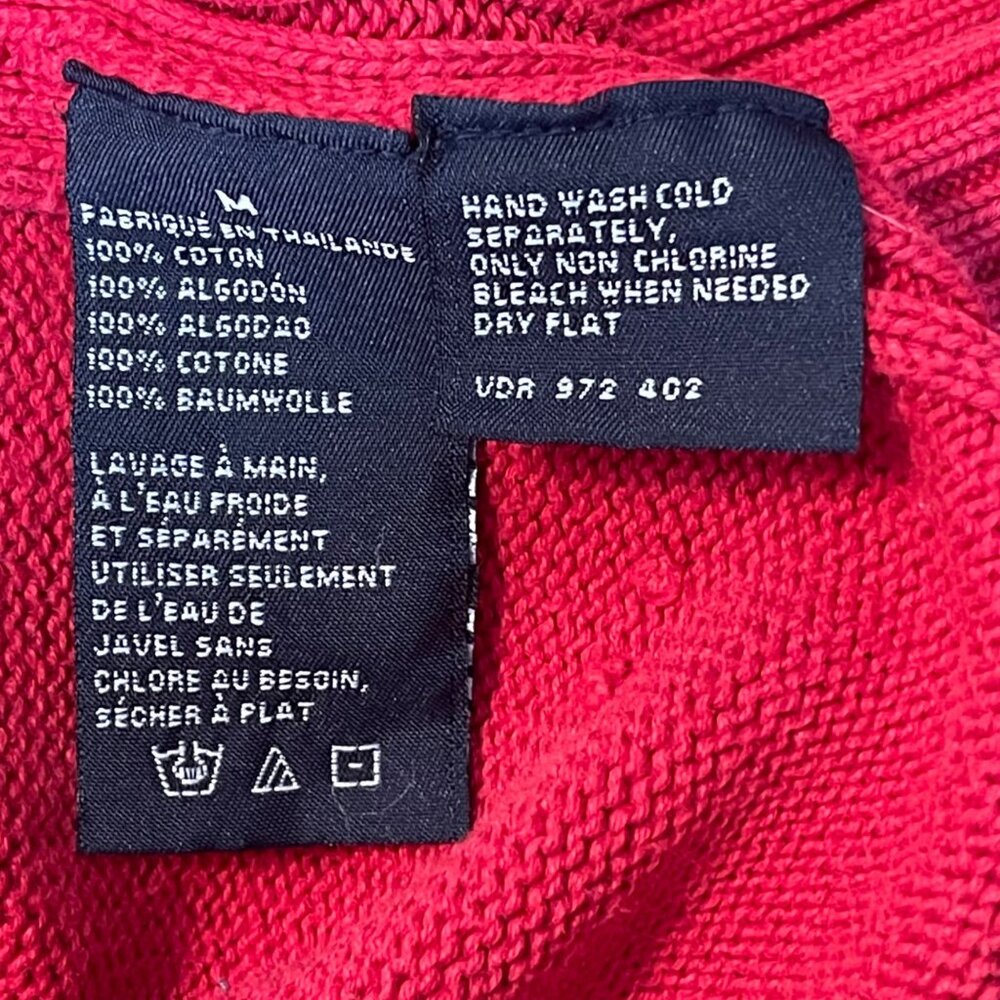 Nautica Men's Medium Red Cotton Sweater Crewneck Long Sleeve Logo Valentine - Picture 6 of 12